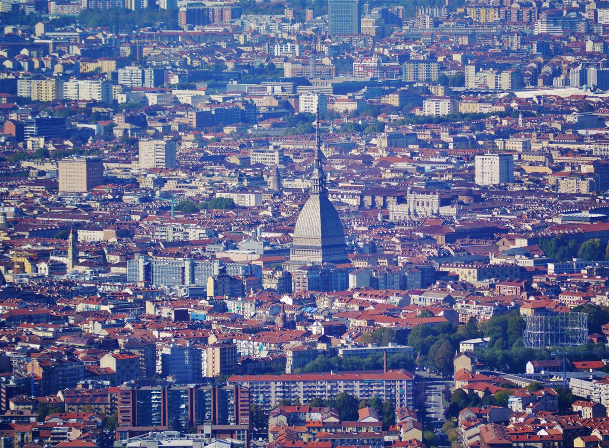 Torino skyline with the Mole Antonelliana, Italy